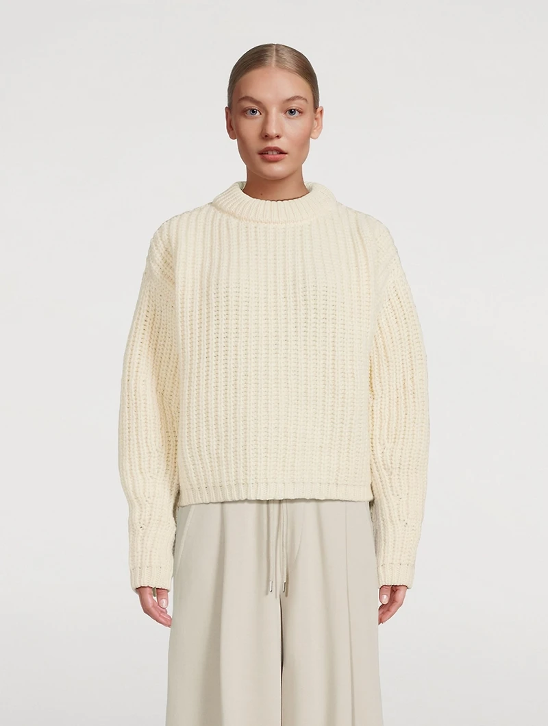 Chunky Wool Crewneck Sweater