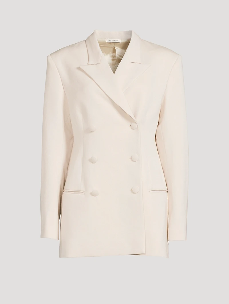 Cheval Wool Double-Breasted Suit Jacket
