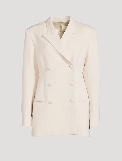Cheval Wool Double-Breasted Suit Jacket