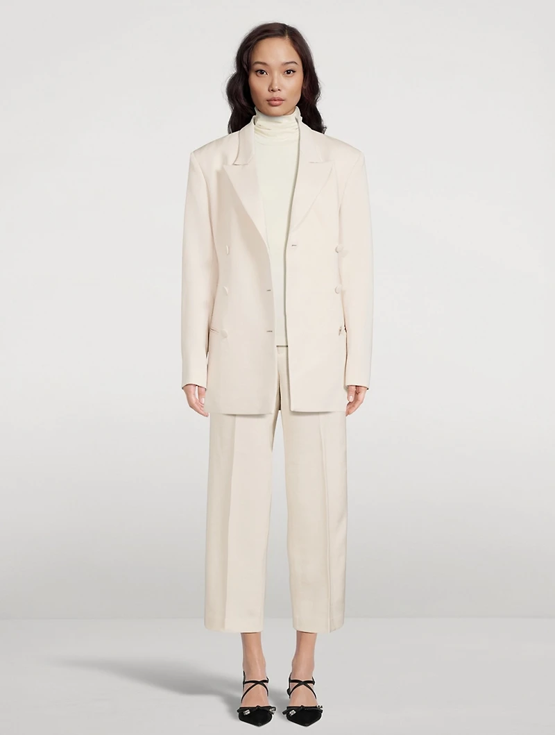 Cheval Wool Double-Breasted Suit Jacket
