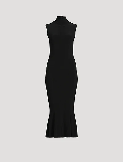 Turtleneck Fishtail Midi Dress
