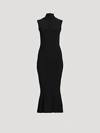 Turtleneck Fishtail Midi Dress