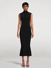 Turtleneck Fishtail Midi Dress