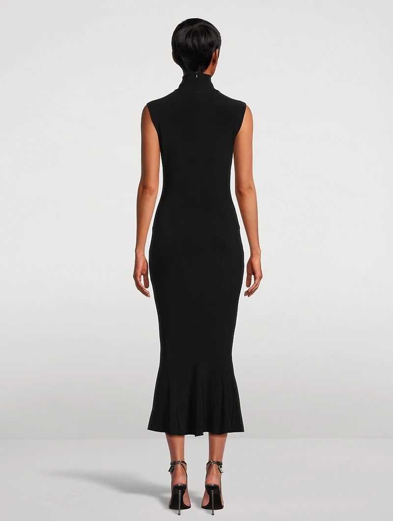 Turtleneck Fishtail Midi Dress