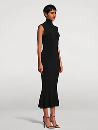 Turtleneck Fishtail Midi Dress