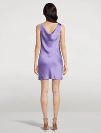 Draped Satin Mini Dress