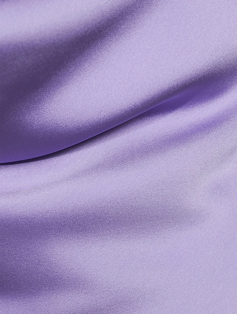 Draped Satin Mini Dress