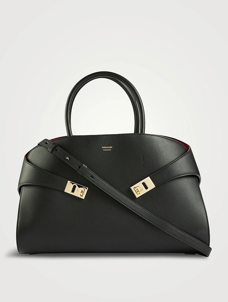 Medium Hug Leather Satchel