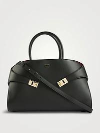 Medium Hug Leather Satchel