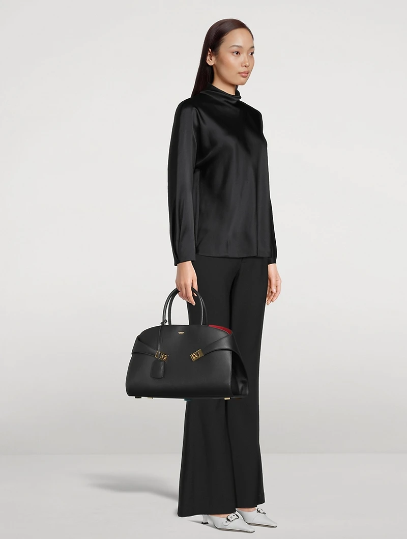 Medium Hug Leather Satchel