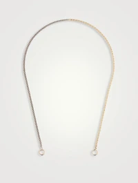 Sterling Silver And 14K Gold Mixed Up Half & Half Chain Necklace