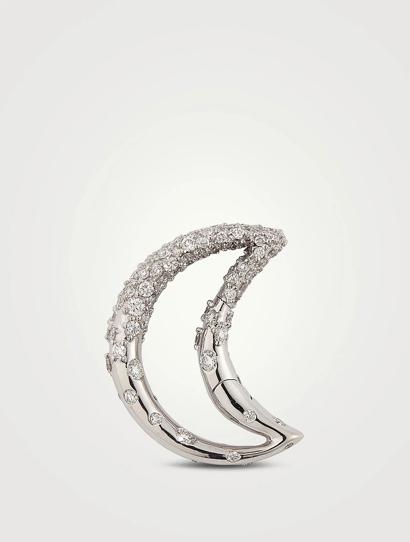 18K Gold Diamond Dipped Moonlock with Diamonds