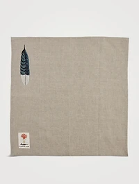 Blue Jay Feather Dinner Napkin