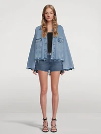 Raw-Edge Denim Jacket