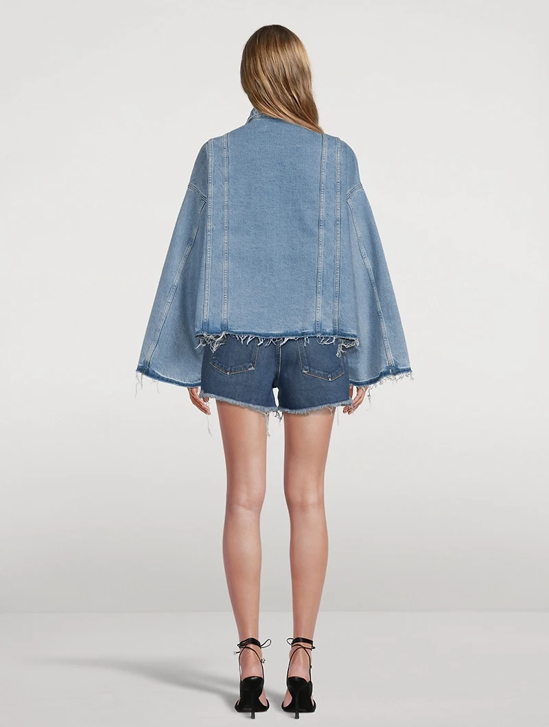 Raw-Edge Denim Jacket