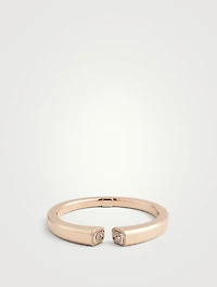 18K Rose Gold Diamond Halo Illusion Bangle Bracelet