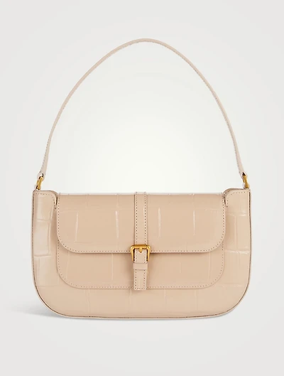 Miranda Croc-Embossed Leather Shoulder Bag