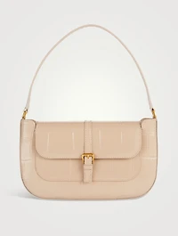 Miranda Croc-Embossed Leather Shoulder Bag