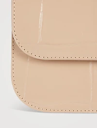 Miranda Croc-Embossed Leather Shoulder Bag