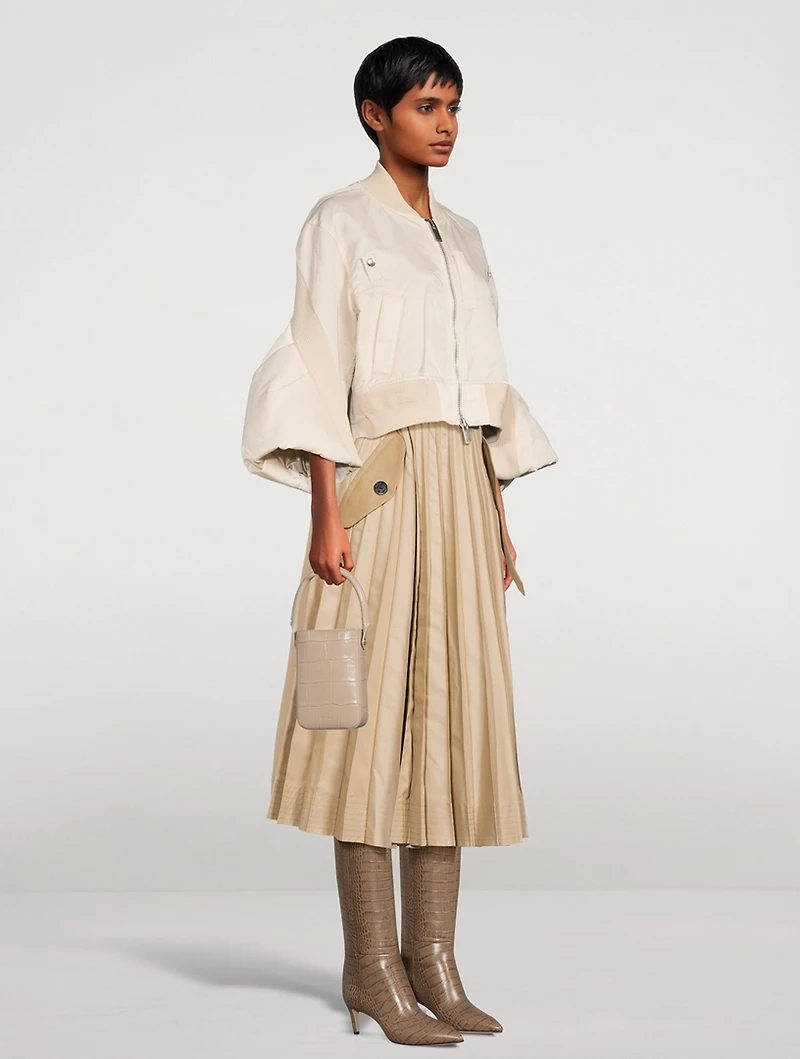 Note Croc-Embossed Leather Pochette