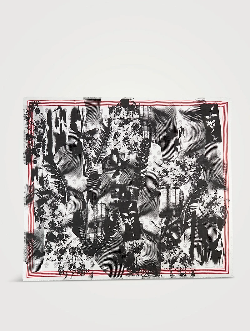 Biker Scarf In Collage Print