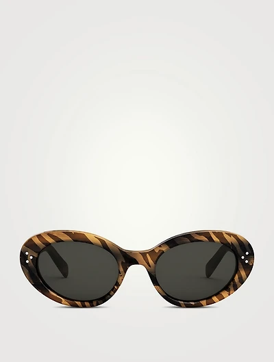 Oval Sunglasses In Tiger Print