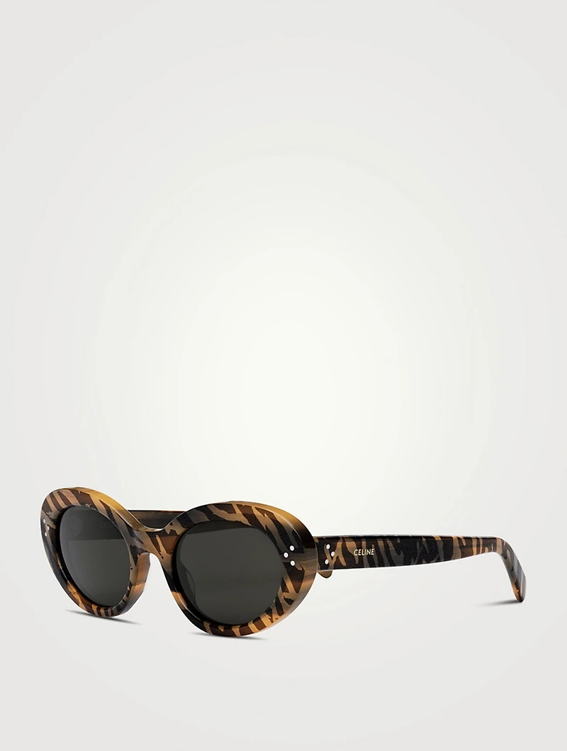 Oval Sunglasses In Tiger Print