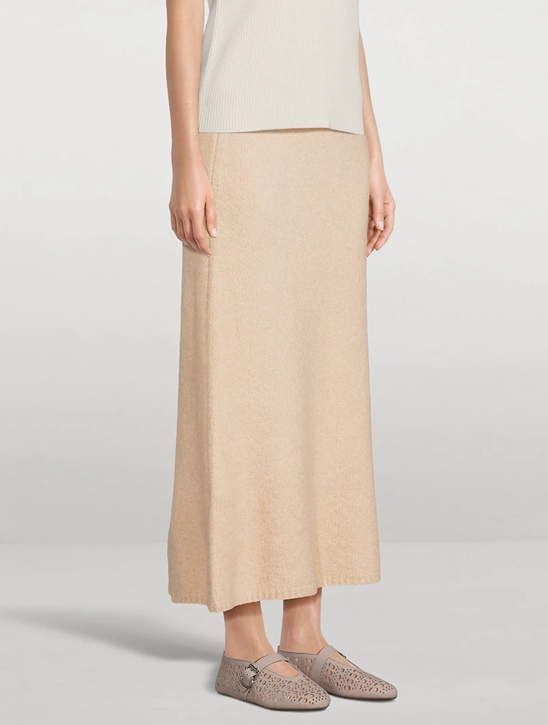 Kael Bouclé Cashmere Midi Skirt