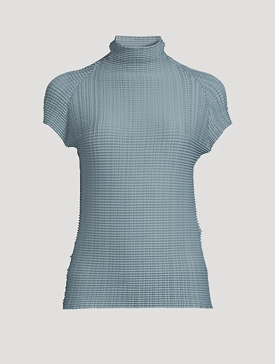 Wooly Pleats Turtleneck Top