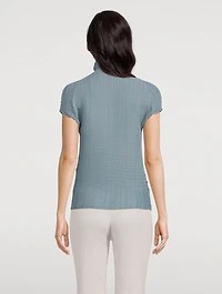 Wooly Pleats Turtleneck Top