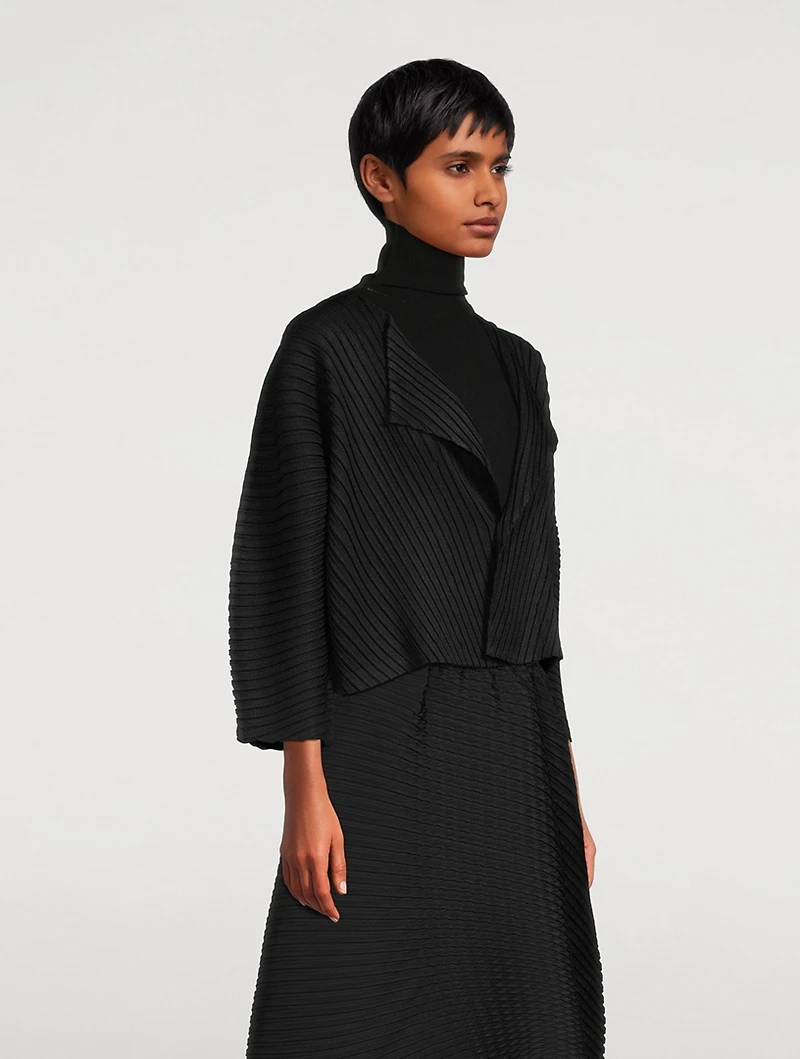 Linen Like Pleats Cardigan