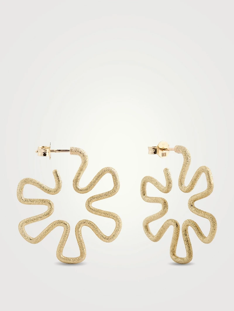 Medium 9K Gold B Earrings