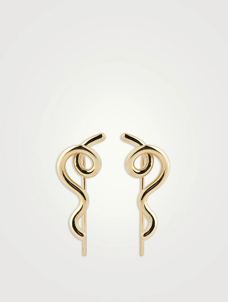 9K Gold Short Wave Earrings