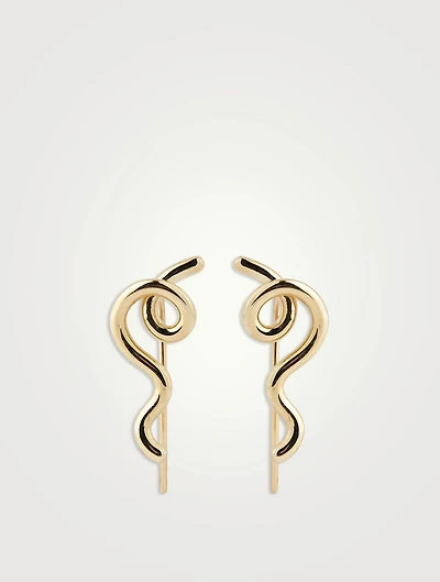 9K Gold Short Wave Earrings
