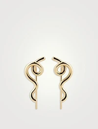 9K Gold Short Wave Earrings