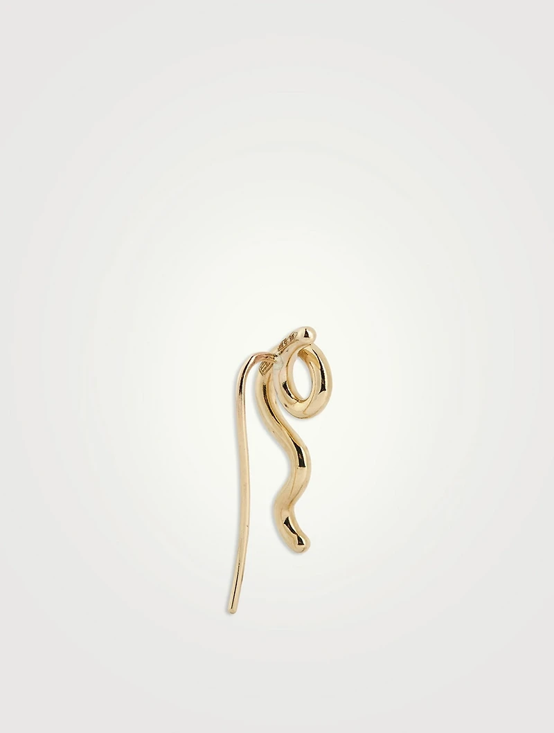 9K Gold Short Wave Earrings