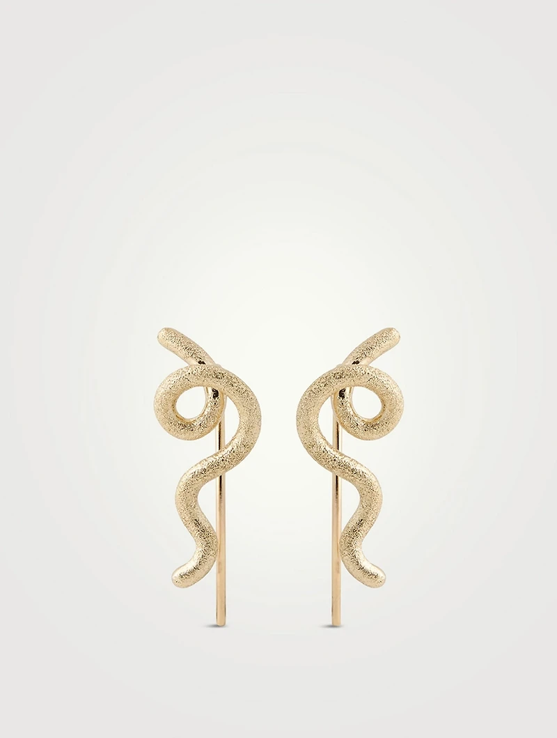 9K Gold Short Wave Earrings