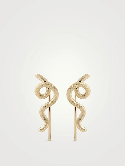 9K Gold Short Wave Earrings