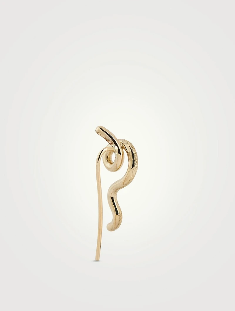 9K Gold Short Wave Earrings