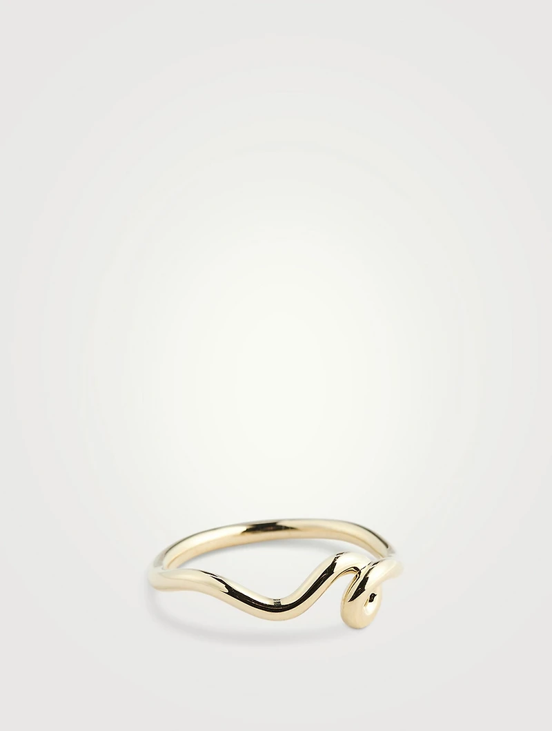9K Gold Wave Stacking Ring