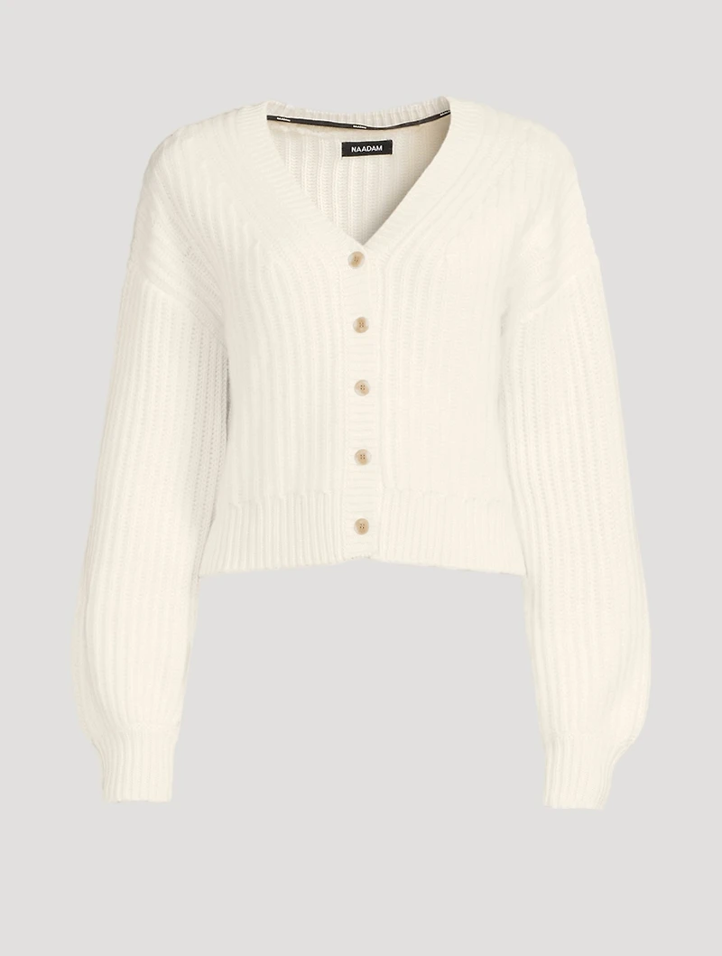 Super Luxe Cashmere Fisherman Cropped Cardigan