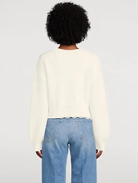Super Luxe Cashmere Fisherman Cropped Cardigan