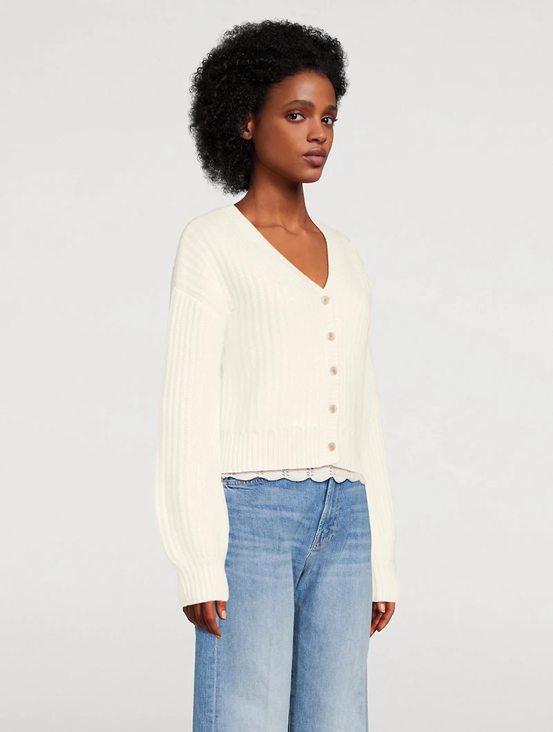 Super Luxe Cashmere Fisherman Cropped Cardigan