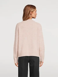Wool Cashmere Marled Open Neck Sweater