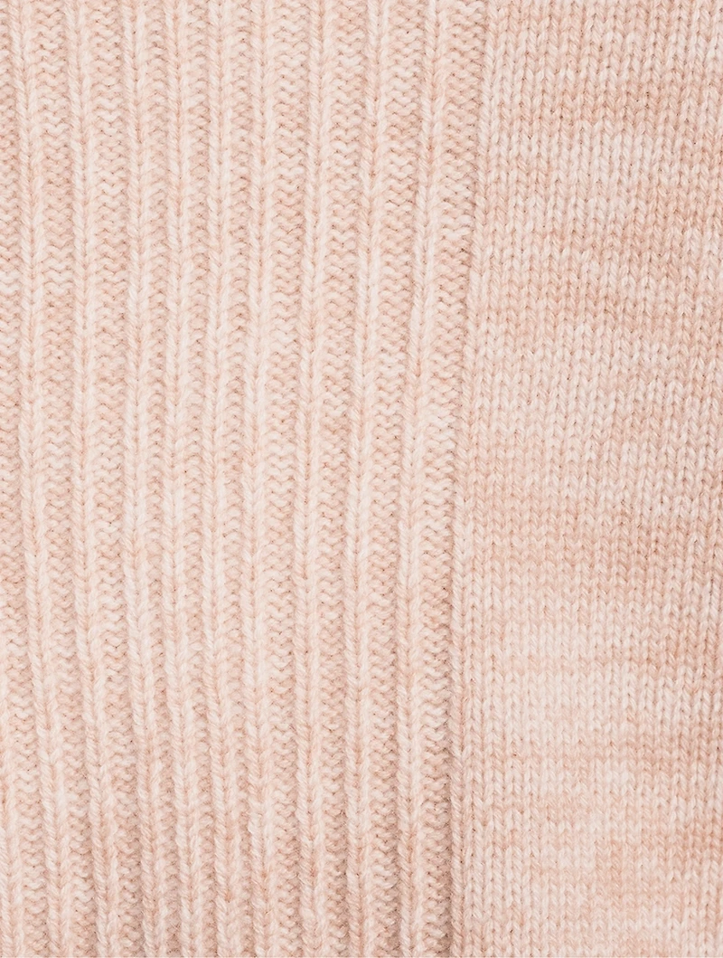 Wool Cashmere Marled Open Neck Sweater