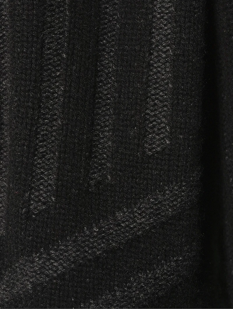 Wool Cashmere Pleat Knit Cardigan