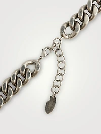 Curb Chain Arrow Necklace With Crystal