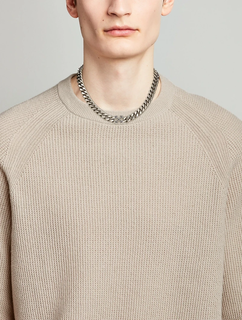 Curb Chain Arrow Necklace With Crystal