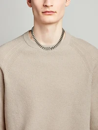 Curb Chain Arrow Necklace With Crystal