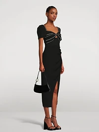 Embellished Crepe Midi Dress